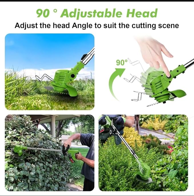 Weed Wacker，Weed Eater 21V 2.0Ah Battery Powered, Cordless Weed Wacker/String Trimmer/Weed Trimmer is Perfect for Trimming The Yard and Bushes, Flower beds, patios.