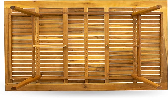East West Furniture DEFM9CWNA 9 Piece Patio Garden Table Set Includes a Rectangle Outdoor Acacia Wood Dining Table and 8 Folding Side Chairs, 40x72 Inch, Natural Oil