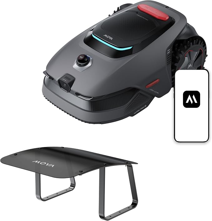 MOVA LiDAX Ultra 2000 Robot Lawn Mower with 4G with Garage for 0.5 Acre, No Wire No RTK+360° 3D LiDAR+AI Vision, 45% Slope, Cut Height 1.2"-3.9", 150 Multi-Zone,Edge Cutting(Garage Shipped Separately)