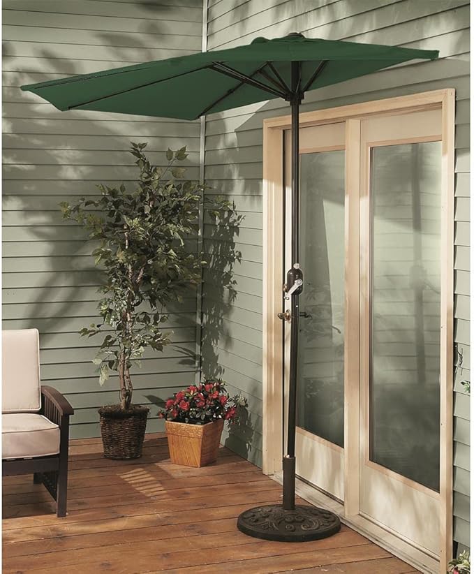 CASTLECREEK Half Round Patio Umbrella, Outdoor, Garden, Deck, Balcony Shade 8 Feet