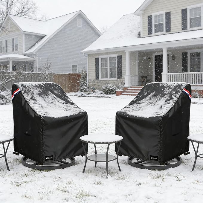 Outdoor Swivel Rocker Chair Cover 2 Pack,Waterproof Rocking Chair Covers, All-Weather Protection Outdoor Lawn Patio Furniture Covers for Patio Chair 32" W x 35" D x 32" H, Black