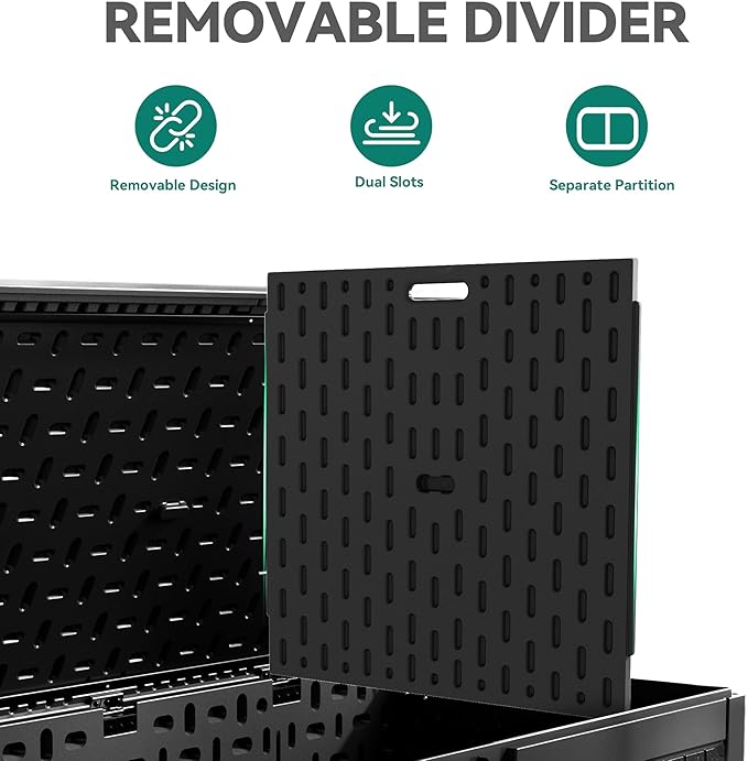 YITAHOME 320 Gallon Large Deck Box with Divider & Side Handles, Outdoor Double-Wall Storage for Patio Furniture Cushions, Garden Pool Accessories, Water Resistant & Lockable