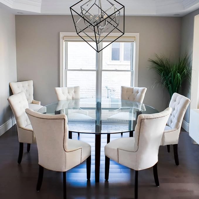 56" Inch Round Glass Table Top 3/8" Thick Pencil Polish Edge Tempered by Fab Glass and Mirror