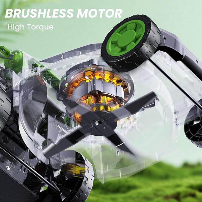 40V Cordless Lawn Mower, 13" Walk Behind Electric 4.0 Ah Battery Powered Lawnmower, Mulching&Bagging Mode, Brushless Motor, 5 Adjustable Cutting Heights, for Garden/Patio/Yard/Lawn