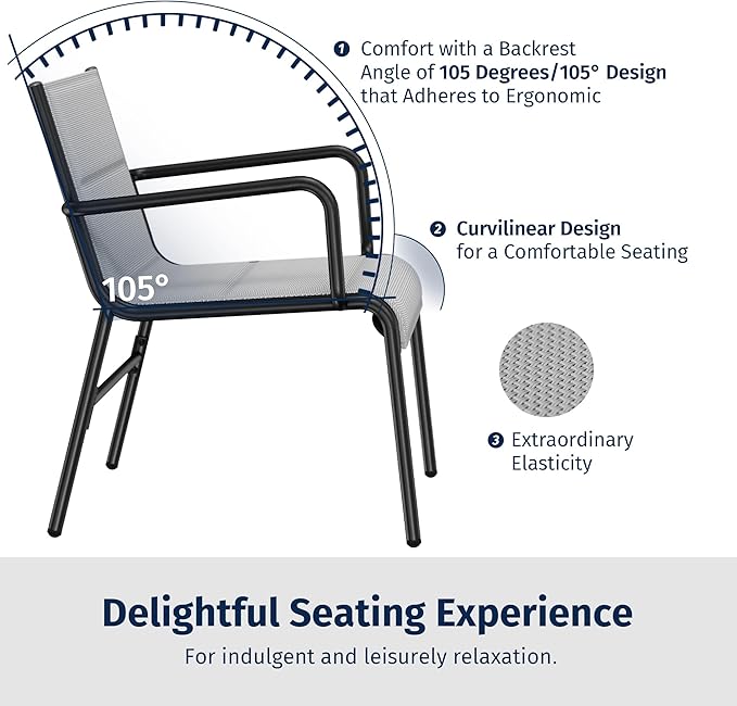 East Oak 4 Seats Outdoor Furniture Set, Waterproof Patio Furniture Set, Patio Loveseat with Coffee Table for Porch or Garden, 4-Piece Patio Conversation Sets for Balcony, Upgrade Grey