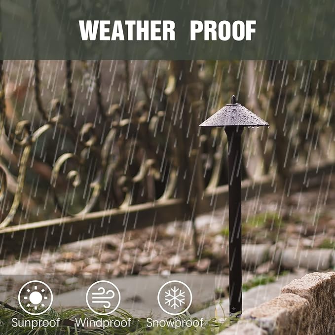 Outdoor Lights Landscape Lighting Night Light 10 Watt Pro Style Light Decorative Pathway Landscape LightsLow Voltage Pro Path Yard Lights for Garden Landscape Path Pathway Lights Lawn Lamp, Aged Brass