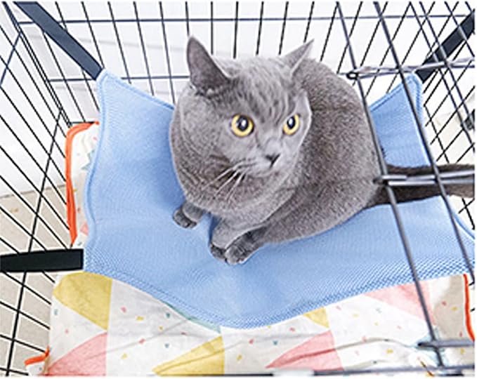 Agatige Cat Hanging Hammock, Breathable Mesh Pet Hammock Bed Soft Pet Swing with Hooks for Cats Ferret Puppy Rabbits Small Animals Summer Rest (27×27cm)