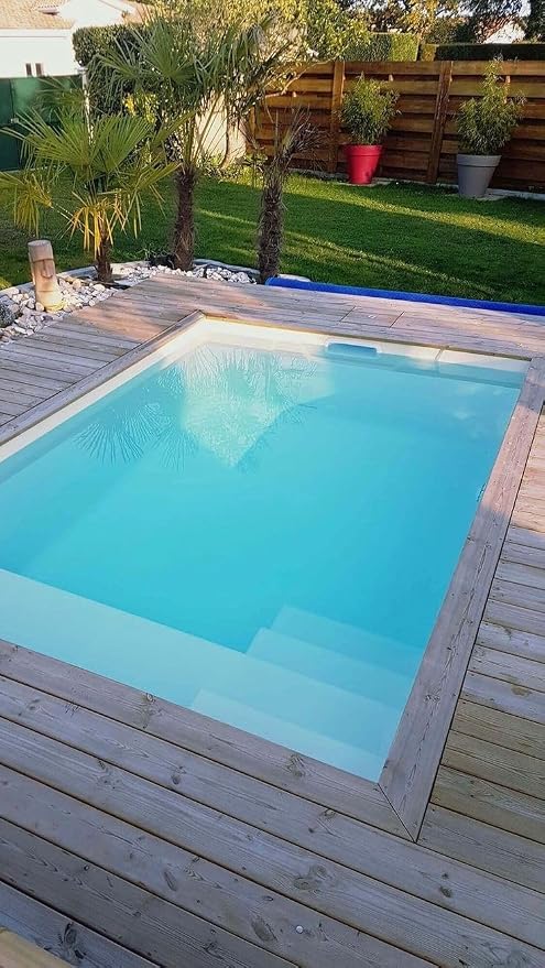 Versatile Fiberglass Pools Inground Pools - Excellence Prefab Pools with 10 Styles and Customization Options (14.1' x 7.38' x 4.59')