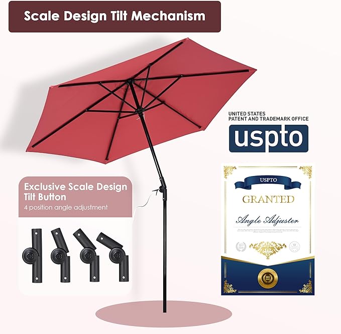 Yescom 7.5ft Outdoor Bistro Market Table Umbrella for Restaurant Cafe Rental Patio 250th Celebration Lawn Party Event Shade Yard Deck Railing Parasol