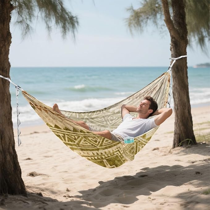 Aztec Pattern Camping Hammocks Fabric Hammock for Outside Patio Backyard Poolside
