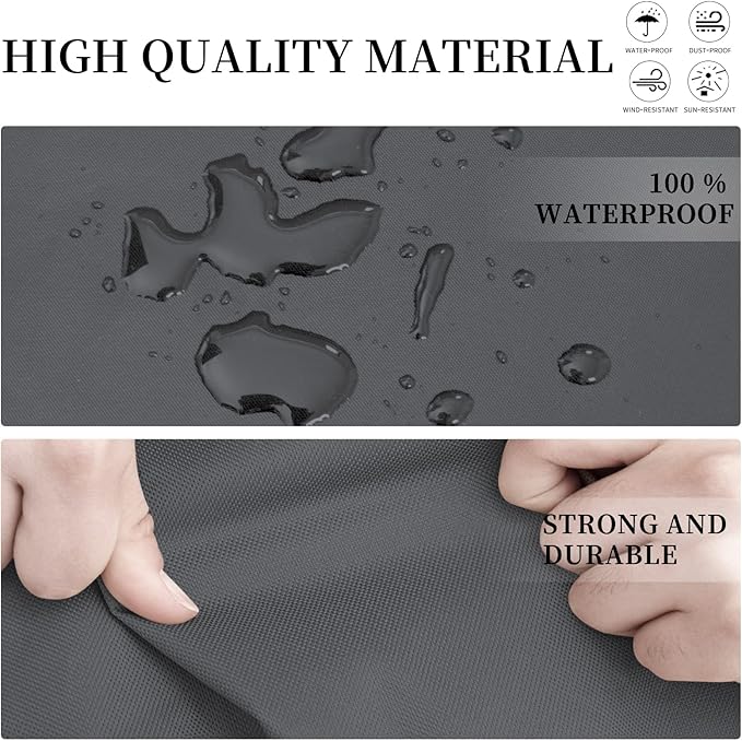 Easy-Going Patio L-Shaped Sectional Sofa Cover, 83“X104 Waterproof Outdoor Sectional Cover, Heavy Duty Garden Furniture Cover with Air Vent (Left Facing, Dark Gray)