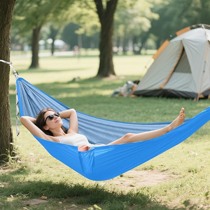 Dodger Blue Solid Color Pure Plain 330lb Capacity Hammocks for Camping Tree Hammock for Outside Patio Garden jamaca para Patio