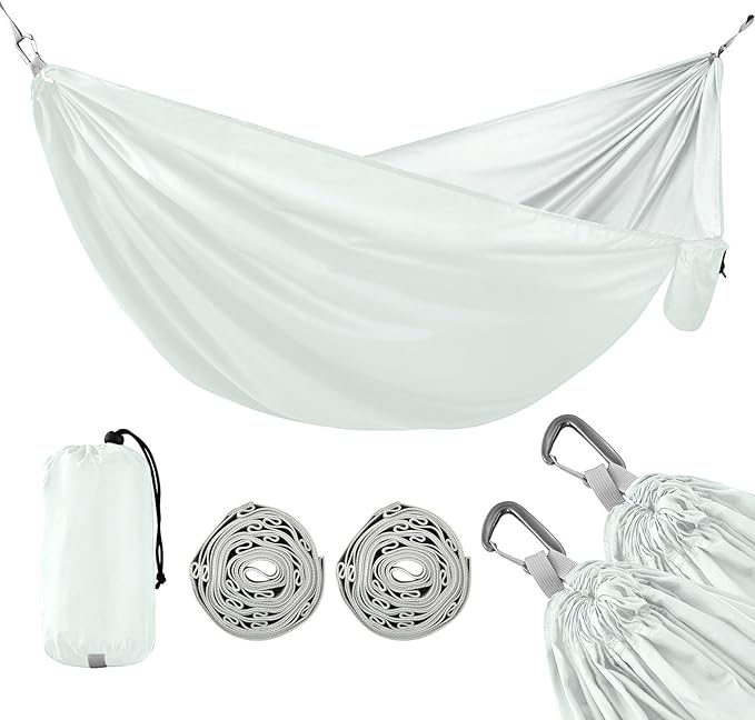 Cream White Solid Color 330lb Capacity Camping Hammocks with Portabl Carry Bag Tree Hammock for Patio Backyard Lounge Base hamacas para Patio