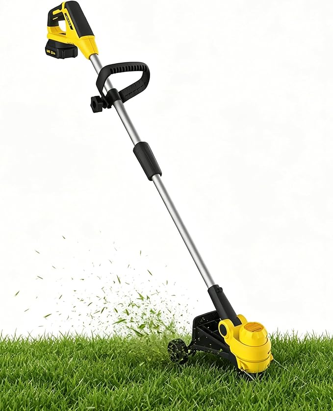Garvee 20V Grass Trimmer, Dual Lithium Battery 2.0A, 8 Grass Cutting Lines, Portable Electric Grass Cutter, Garden Grass Line Trimmer