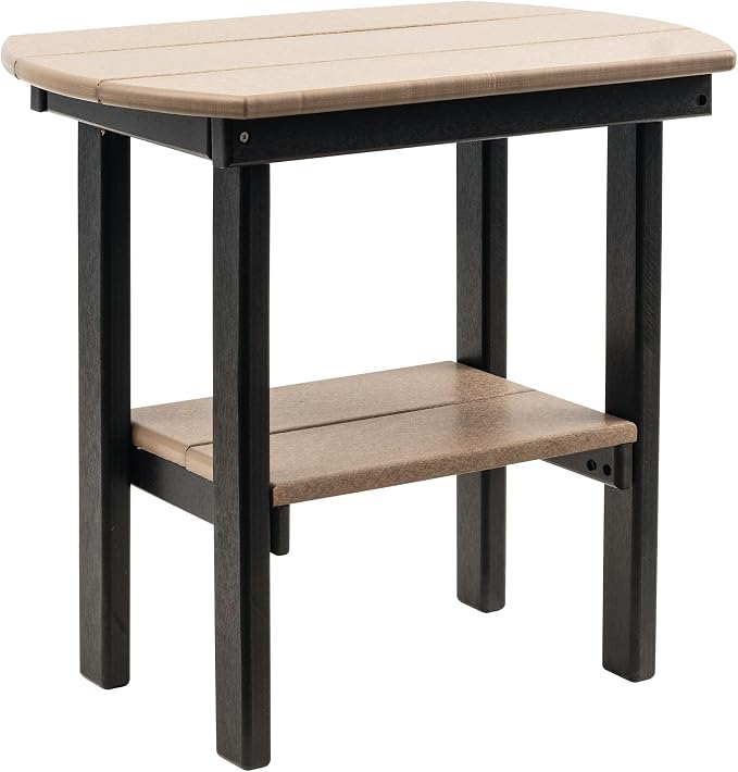 Amish Crafted Poly Oval End Table (Weatherwood on Black)