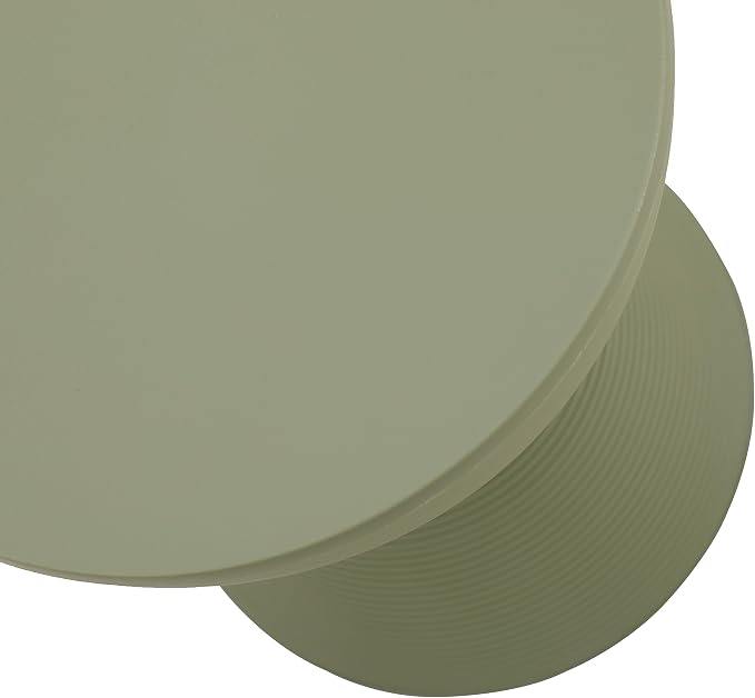 LeisureMod Modern Hourglass Side Table - ABS Shell Drum End Table with Storage for Indoor & Outdoor Use, Olive Green