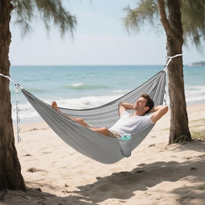 Gray Gradient 330lb Capacity Hammocks for Camping with Tree Straps Tree Hammock for Patio Backyard Lounge Base hamaca para acampar