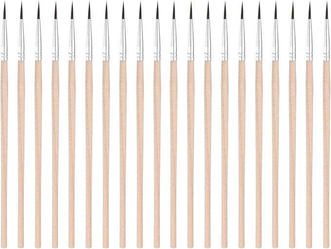 M METERXITY 20-Pack Pollinator Brush, 0.5inch/1.2cm Wooden Vegetable Pollinator Pen Manual Pollination Tool for Gardening/Greenhouse/Hydroponic Plants/Flowers [Beige]