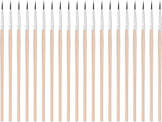 M METERXITY 20-Pack Pollinator Brush, 0.5inch/1.2cm Wooden Vegetable Pollinator Pen Manual Pollination Tool for Gardening/Greenhouse/Hydroponic Plants/Flowers [Beige]