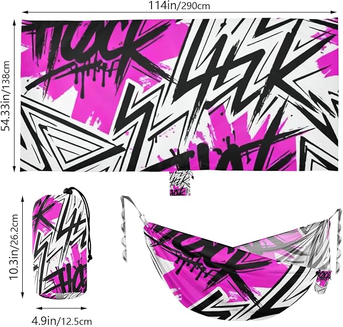 Graffiti Inspired Hammocks with Tree Straps Swing Hammock for Indoor Outdoor Patio