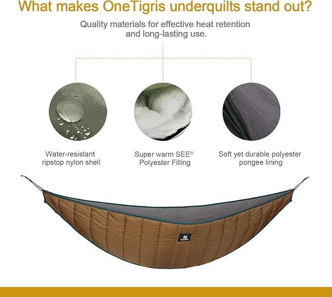 OneTigris Hideout Hammock Underquilt + KOMPOUND Camping Hammock