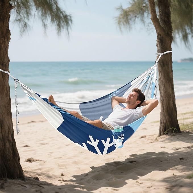 Snowflake Camping Hammocks with Hanging Rope Hammock for Outside Essentials