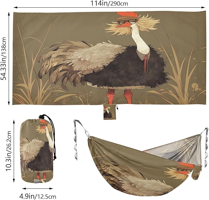 Ostrich Vintage Retro 330lb Capacity Outdoor Hammock with Portabl Carry Bag Fabric Hammock for Outside Beach Patio Garden hamacas para Patio