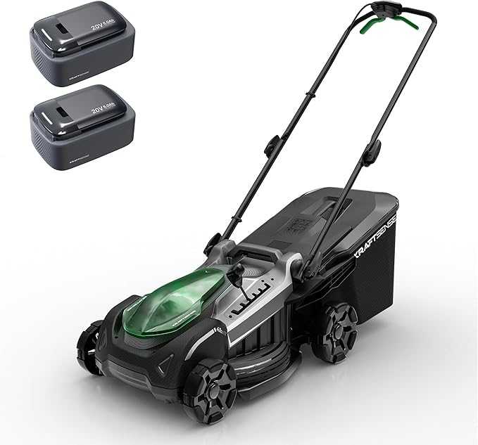 18" Electric Lawn Mower, 40V Cordless Lawn Mower with 2x5.0Ah Batteries, Brushless Motor, 2-in-1 Mulching & Bagging, 6-Position Height Adjustment, for Small to Medium Yards