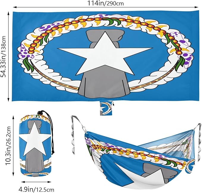 Flag of The Northern Mariana Islands Hammocks with Portabl Carry Bag Backyard Hammock for Indoor Outdoor Patio