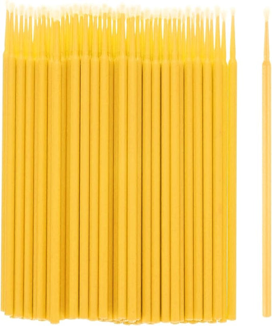 M METERXITY 100-Pack Pollinator Brush, 0.1inch/2.5mm Plastic Vegetable Pollinator Pen Manual Pollination Tool for Gardening/Greenhouse/Hydroponic Plants/Flower [Yellow]