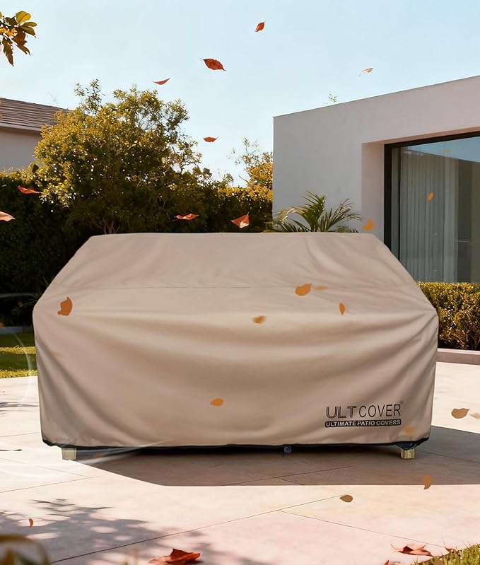 ULTCOVER Waterproof Outdoor Sofa Cover - Heavy Duty Patio Bench Covers 58W x 28D x 35H inch