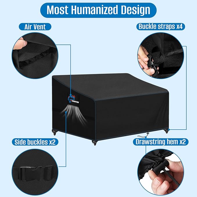 SIRUITON 3-Seat Garden Patio Sofa/Loveseat/Bench Cover 64" W x 26" D x 35" H,Heavy Duty 420D Oxford Waterproof Outdoor Sofa Cover, Lawn Patio Furniture Covers