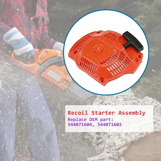 544071604 Pull Start Recoil Starter Assembly for Husqvarna 450 rancher, 450, 450 E, 445, 445 E, 445 II Chainsaws Replaces 544071602