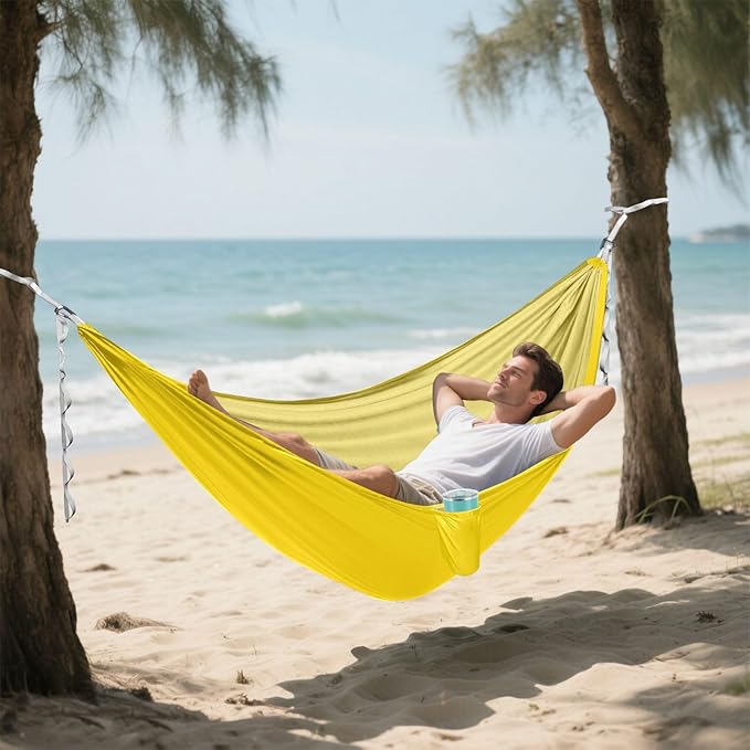 Gold Solid Color Pure Plain 330lb Capacity Outdoor Hammock Swing Hammock for Outside Beach Patio Garden accesorios para Camping