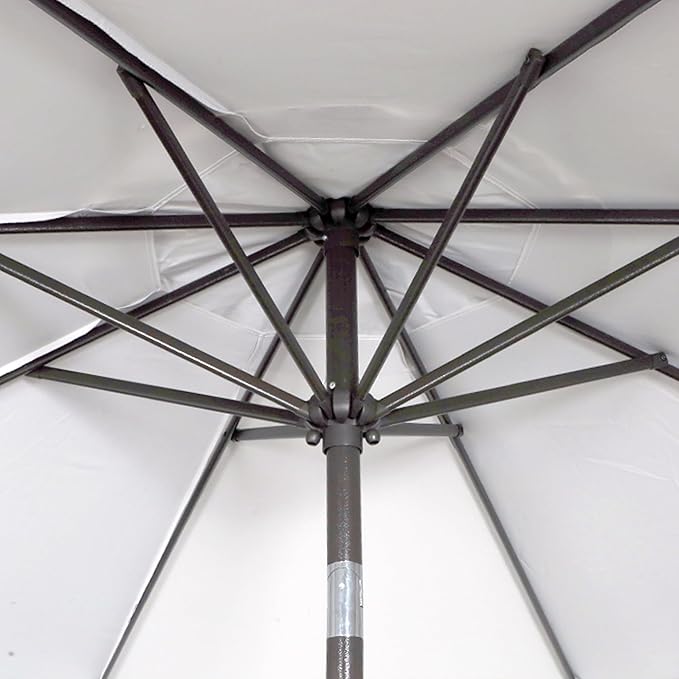 Blissun 9' Outdoor Patio Umbrella, Outdoor Table Umbrella, Yard Umbrella, Market Umbrella with 8 Sturdy Ribs, Push Button Tilt and Crank
