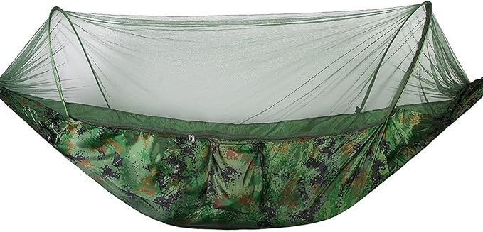 NOBRIM Hammock Portable Hammocks Double-Person with Mosquito Net Automatic Quick-Opening Swing Hammock for Camping Outdoor Indoor Patio