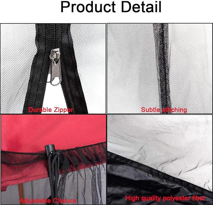 10 Feet Mosquito Net for Patio Installed in Square Patio Umbrella Water Injection Type Wind and Mosquito Net(Black)