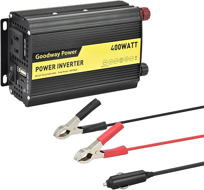 Compact and Lightweight Modified sine Wave Power Inverter DC12V to AC110-120V 60Hz with Rated Output Power 100W,200W, 300W, 400W for Choice (300, Watts)