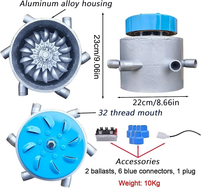 110V-230V 3kW Pelton Hydroelectric Generator, 6-tube High Power Water Turbine Generator For Outdoor Use In Rivers & Mountains, 3500RPM Home Use Portable Generation Power Equipment