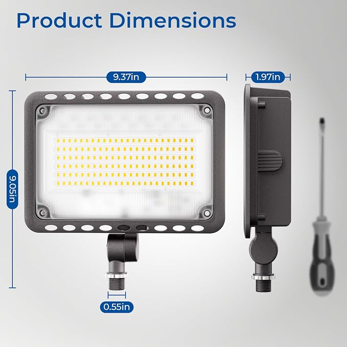 CINOTON 120W LED Flood Lights Outdoor, IP65 Waterproof Exterior Security Wall Lights with 180°Knuckle, 16800LM 120V Outside Aluminum Lighting Fixture for Courtyard Barn Garage 5000K 4 Pack, UL Listed