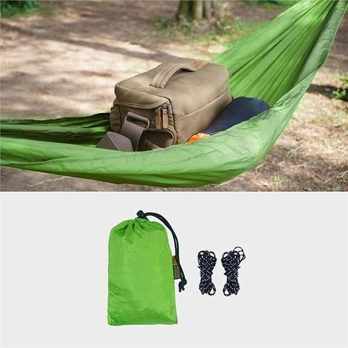 Camping Hammock， Portable Camping Travel Gear Hammock 30kg Load Capacity(Light Green)