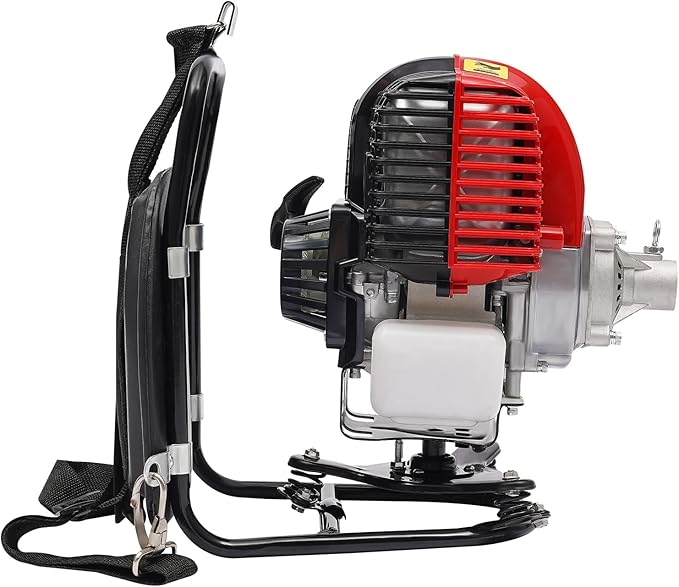 Backpack 4 Stroke 2 in 1 Brush Cutter, 8500RPM Single Cylinder Gasoline Weed Eater String Trimmer, Hedge Trimmer for Farmland Weeding, Harvesting, Clearing