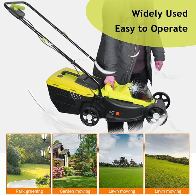 Self-Propelled Lawn Mower Cordless, 40V Brushless Electric Lawn Mower with 3-Position Cutting Height Adjustment, Included 2x4.0Ah Battery, for Lawns & Garden