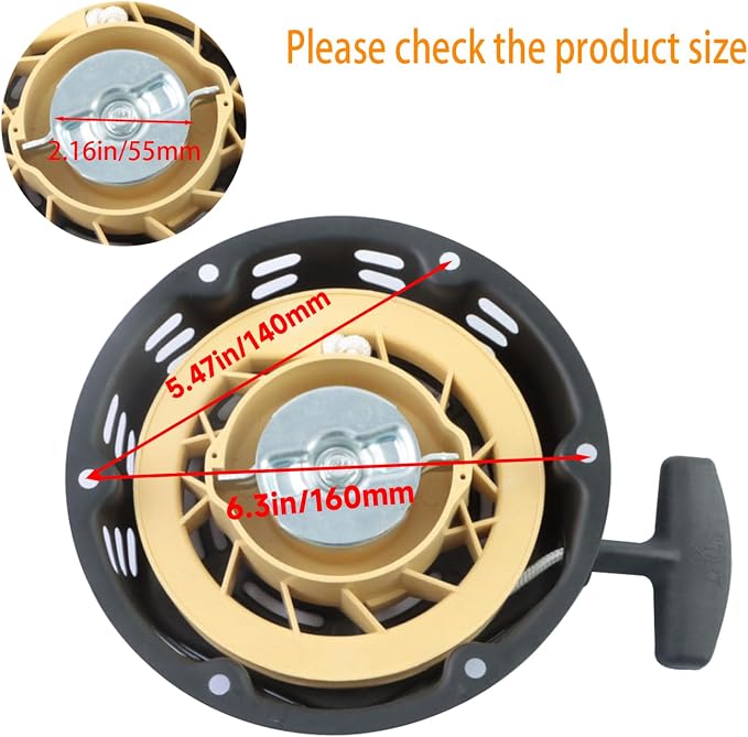 Recoil Pull Start Starter Compatible with for Champion 196cc 212cc 224cc Pull Start Assembly 46598 3000 3500 4000 4500 Watt Generator Parts