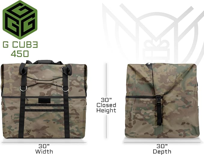 Xtreme Sight Line ~ AQUA G CUBƎ 450 + G SØLAR 180 Waterproof Faraday Bag for Large Generators and Solar Panels ~ Protects Against EMP/CME/EMF/RF ~ Diamond Form Farday Interior ~ Multicam Camo