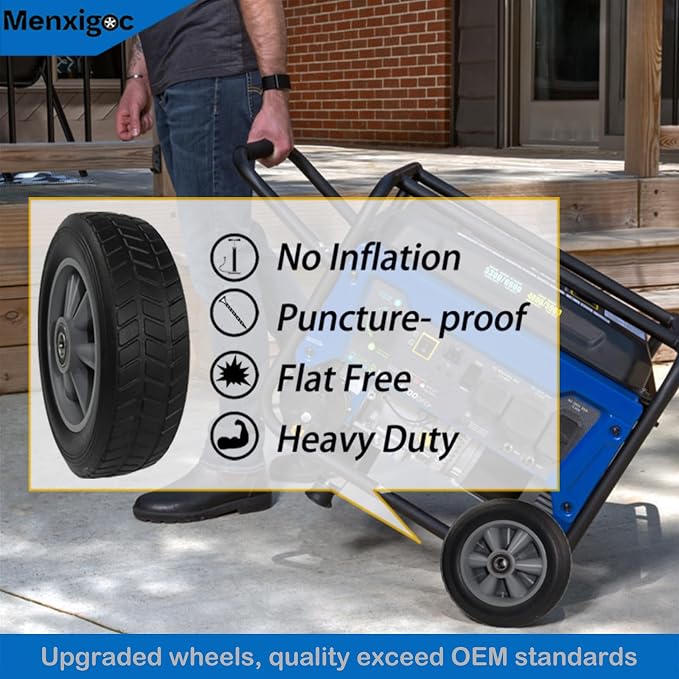 Portable Generator WGen5300 Series Never-Flat Wheel and Handle Kit Outdoor Power Equipment, Compatible with WGen5300DF and WGen5300DFc