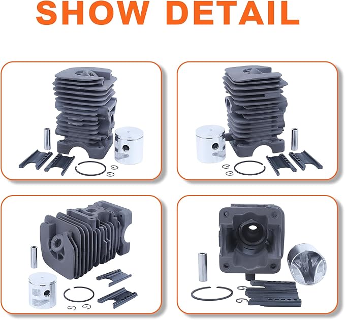 Cylinder Piston Top End Rebuild Kit for Poulan Pro PP4218AVX PP4218 PPB3416 PPB4018 P4018 P4018WM P4018WT PP4218AVL PP3516AVX PPB4218 PP3416 PPB4218 Chainsaw