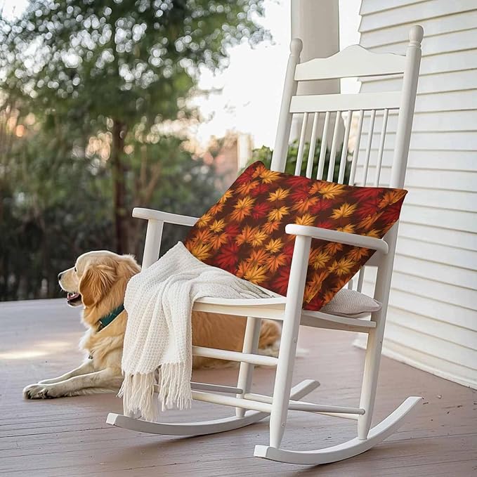 Brown Thanksgiving Outdoor Waterproof Pillow Covers, Fall Maple Leaves Farmhouse Vintage Decorative Rectangle Throw Pillowcase Sofa Cushion Sham for Patio/Couch/Chair, 20"x12" 2 Pack