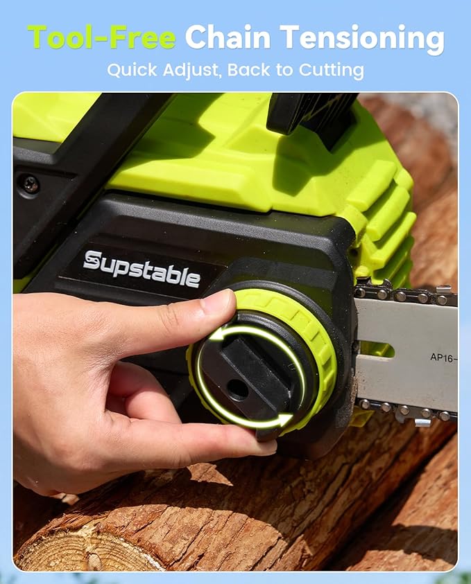 16 Inch Electric Chainsaw Cordless, 2000W Brushless Chainsaw, 4.0Ah Battery & Fast Charger, 40V Electric Chain Saws, Instant Brake, Tool-Free Chain Tension, Auto Oiling for Tree Trimming, Wood Cutting