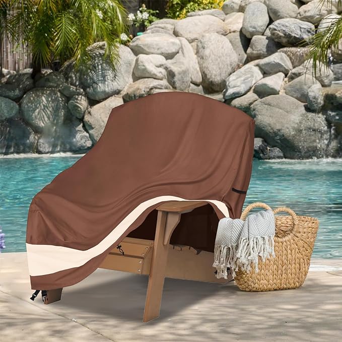 Patio Adirondack Chair Cover 35 x 37 x 36 inch,Waterproof Heavy Duty Outdoor Chair Covers,Adirondack Chair Covers for Outdoor Chair,Brown & Beige